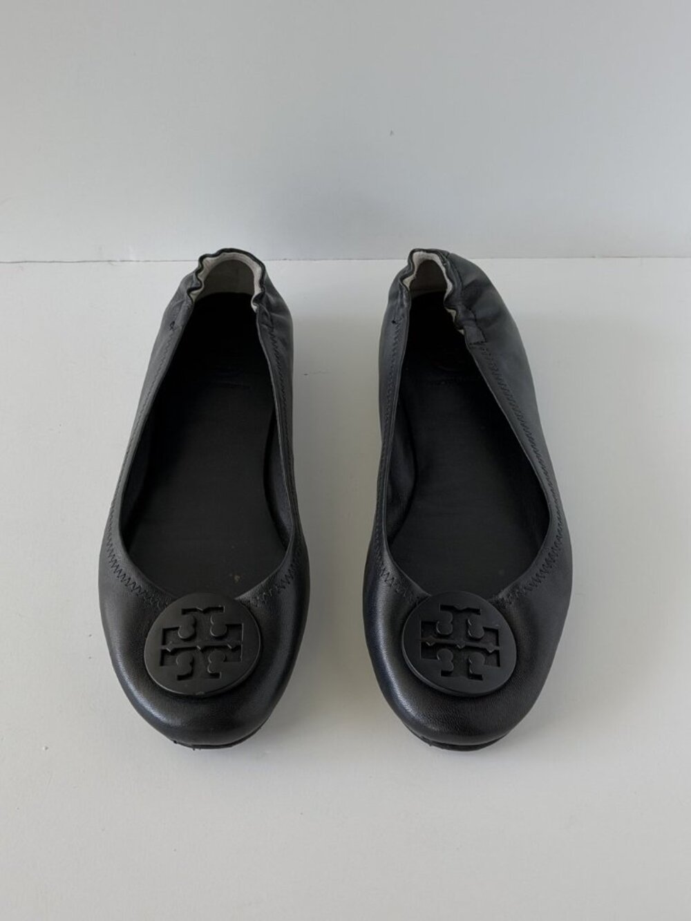 Tory Burch Minnie Travel Ballet Flats Black Logo